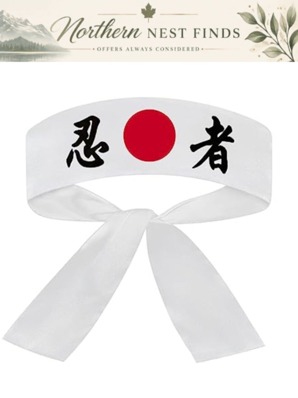 Ninja Japanese Print Sport Headband Polyester Blend Martial Arts